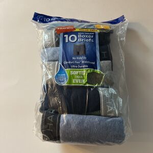 Hanes Boys Tagless Boxer Briefs Huge 10 Pack Super Soft Size Large 12-14 New